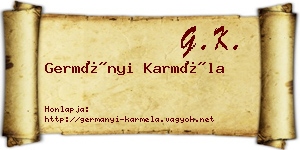 Germányi Karméla névjegykártya