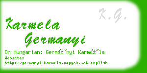 karmela germanyi business card